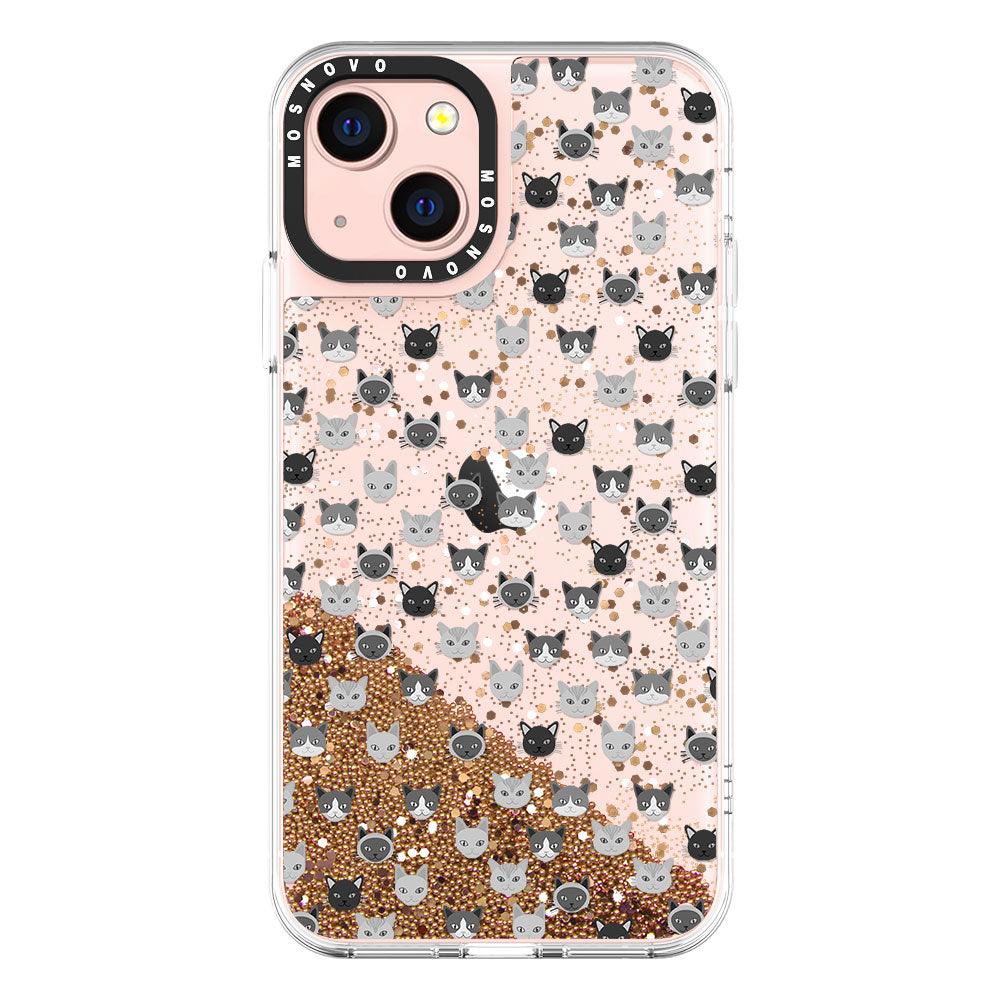 Cats Head Glitter Phone Case - iPhone 13 Case