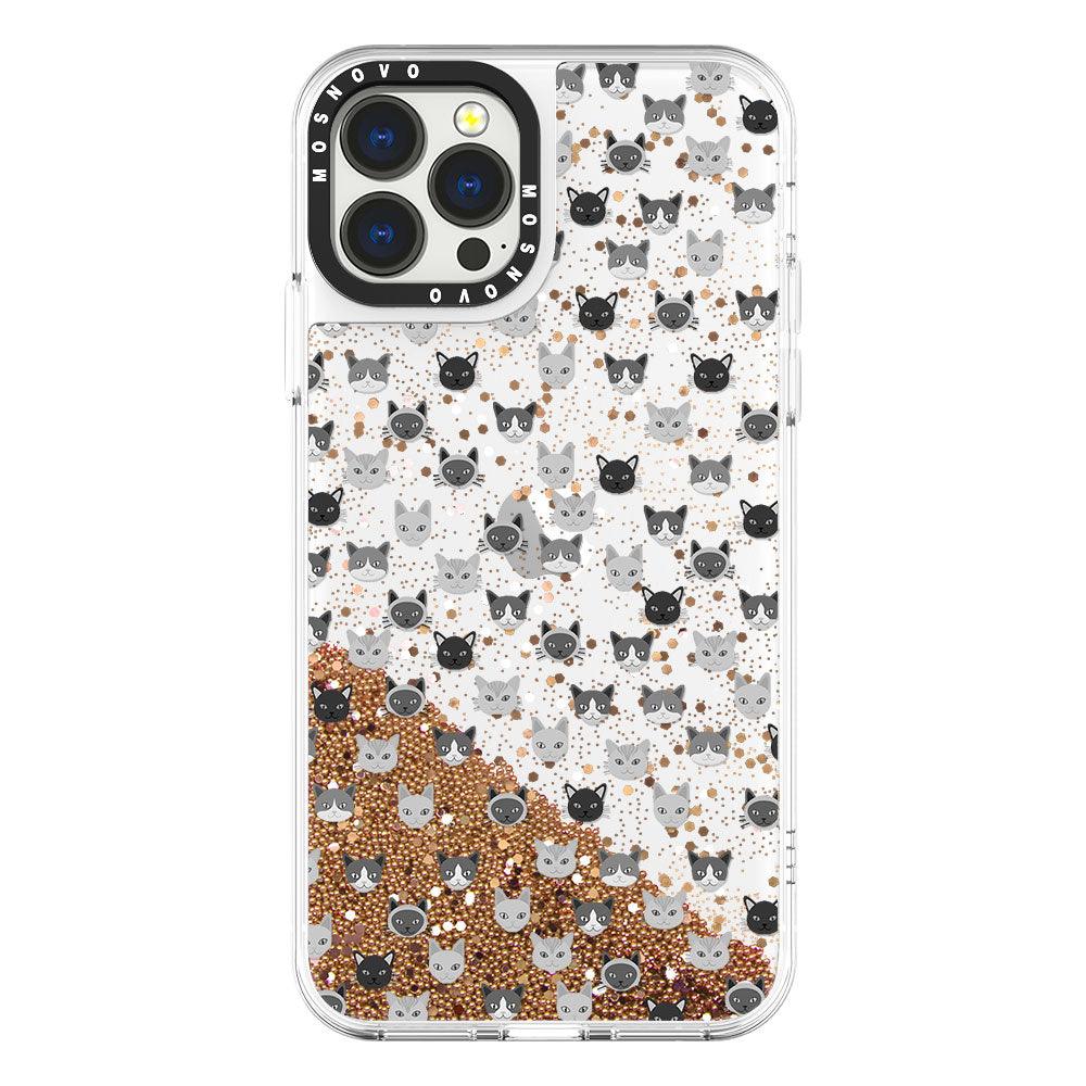 Cats Head Glitter Phone Case - iPhone 13 Pro Max Case