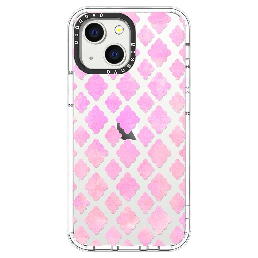 Pink Flower Diamond Phone Case - iPhone 13 Mini Case