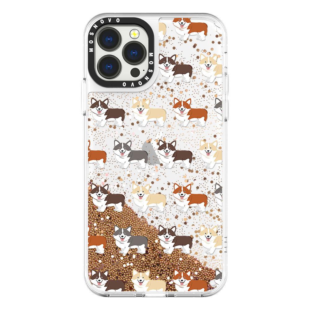 Cute Corgi Glitter Phone Case - iPhone 13 Pro Max Case