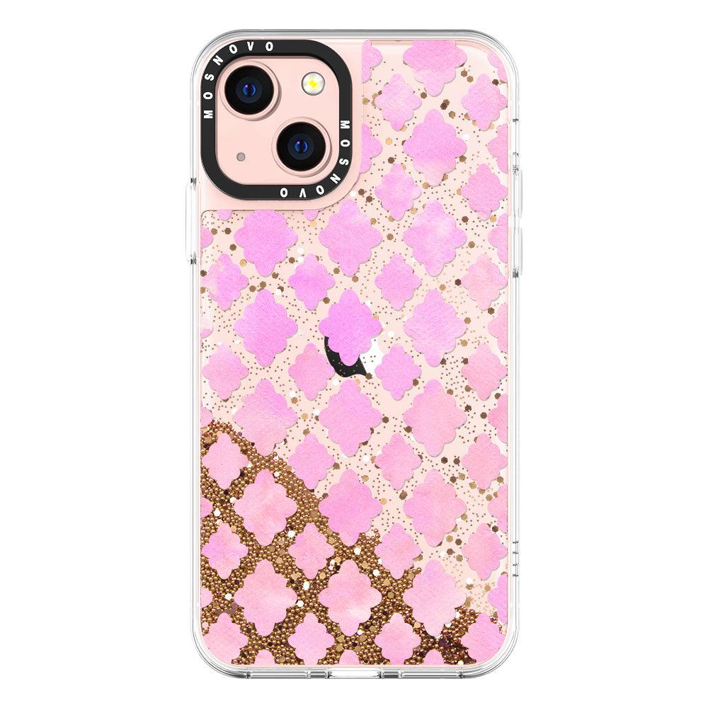 Flower Diamond Pattern Glitter Phone Case - iPhone 13 Case