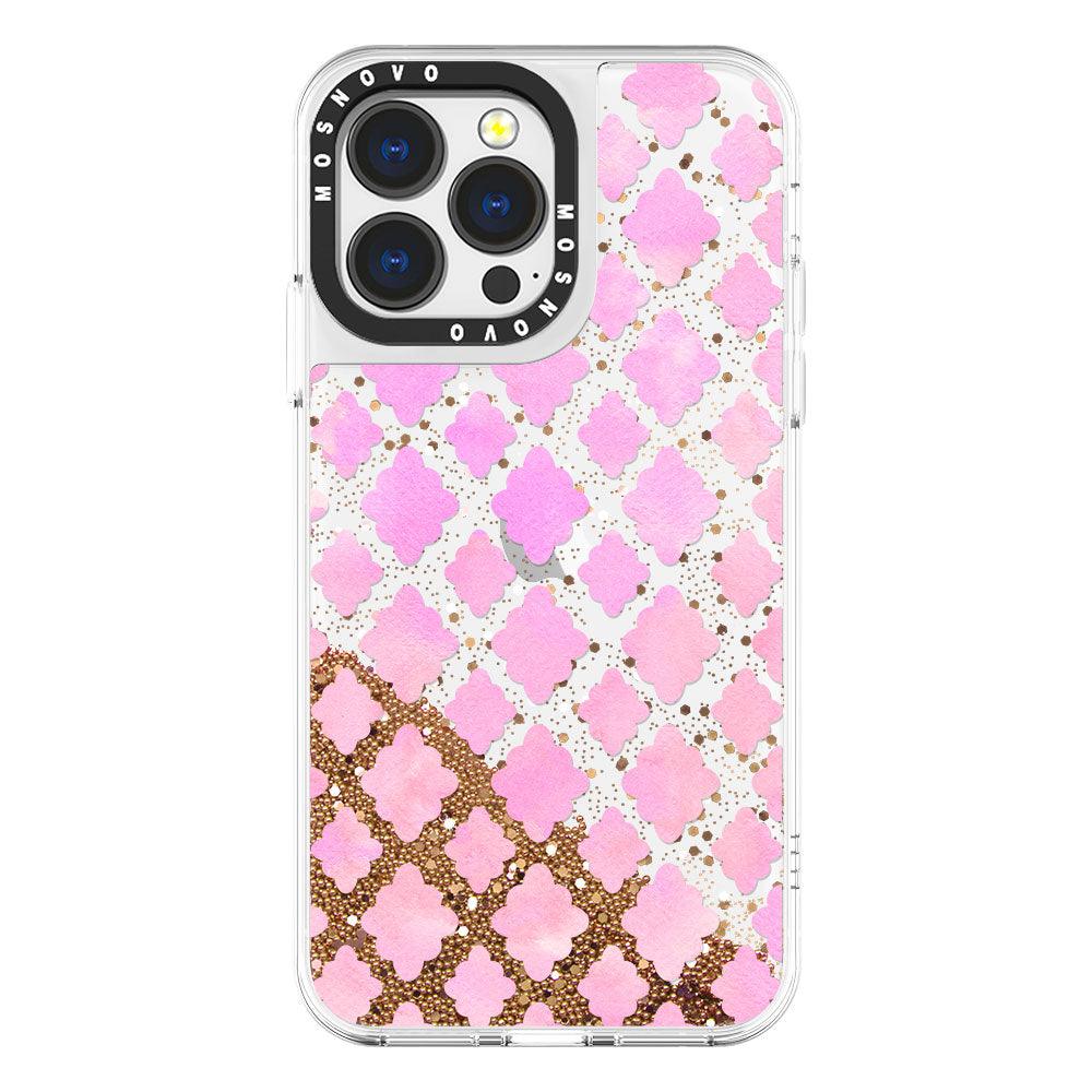 Flower Diamond Pattern Glitter Phone Case - iPhone 13 Pro Case