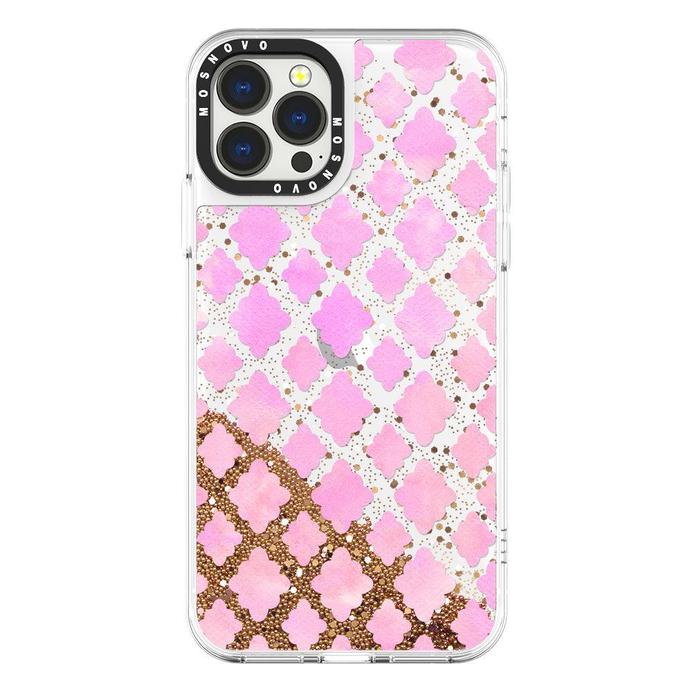 Flower Diamond Pattern Glitter Phone Case - iPhone 13 Pro Max Case