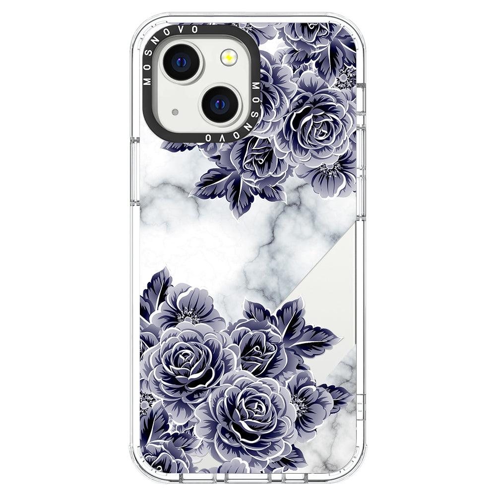 Purple Flower Marble Phone Case - iPhone 13 Mini Case