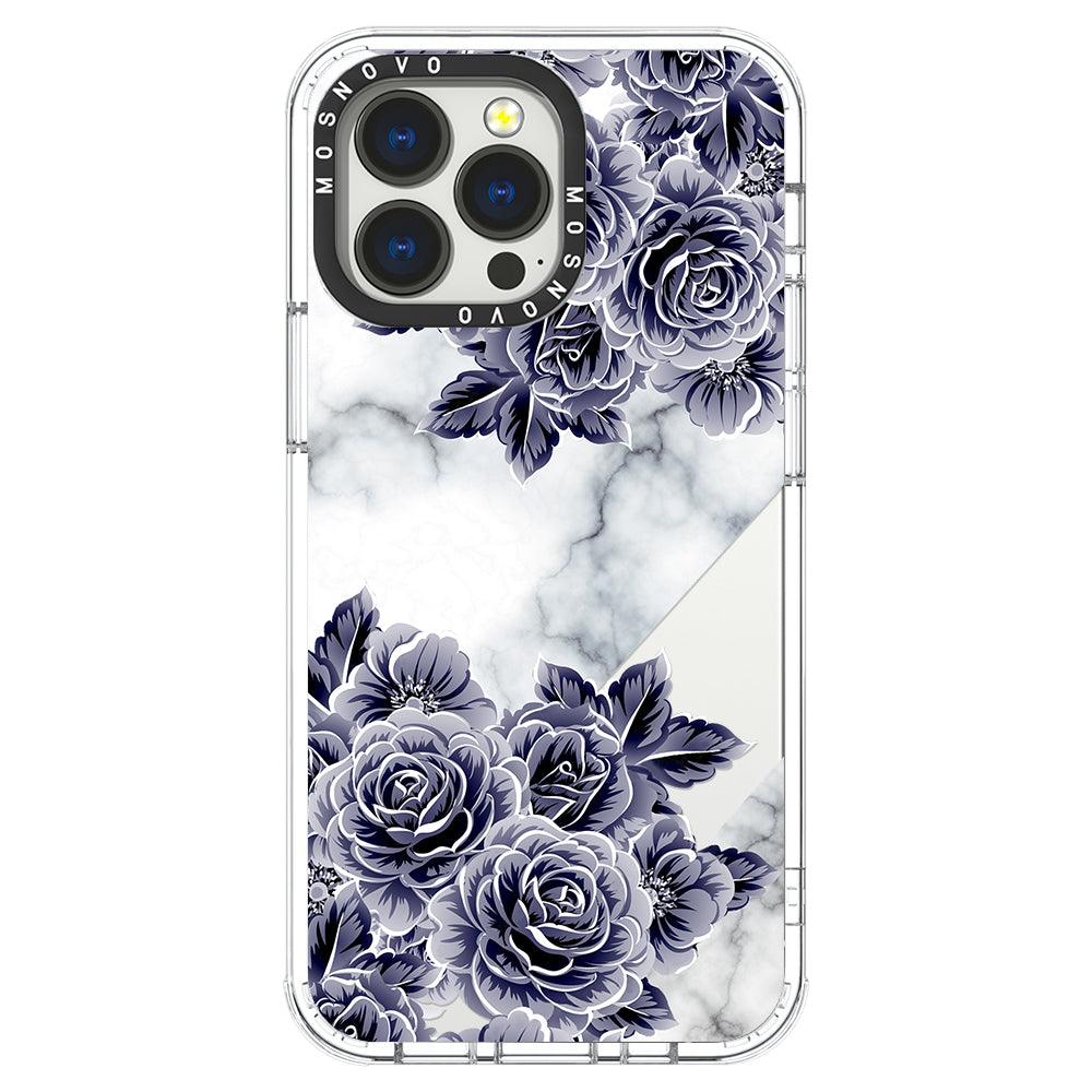 Purple Flower Marble Phone Case - iPhone 13 Pro Case