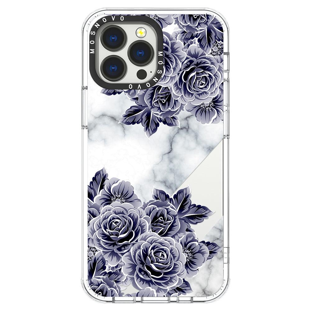 Purple Flower Marble Phone Case - iPhone 13 Pro Max Case