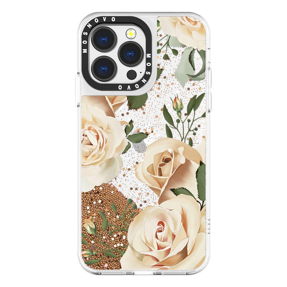 Champagne Roses Glitter Phone Case - iPhone 13 Pro Case