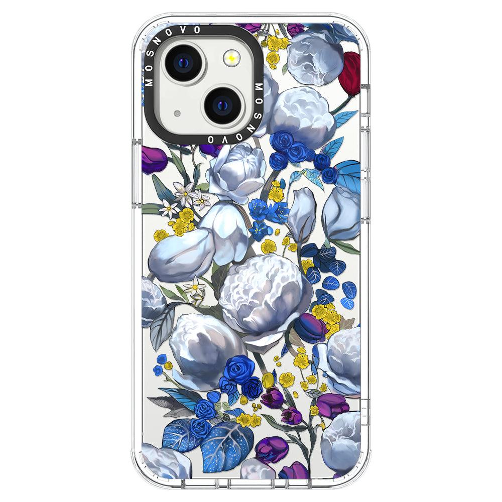 Purple Blue Floral Phone Case - iPhone 13 Mini Case