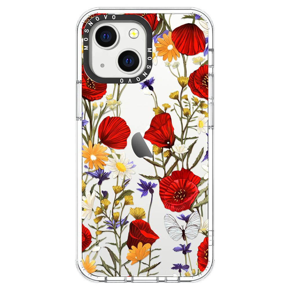 Poppy Floral Phone Case - iPhone 13 Mini Case