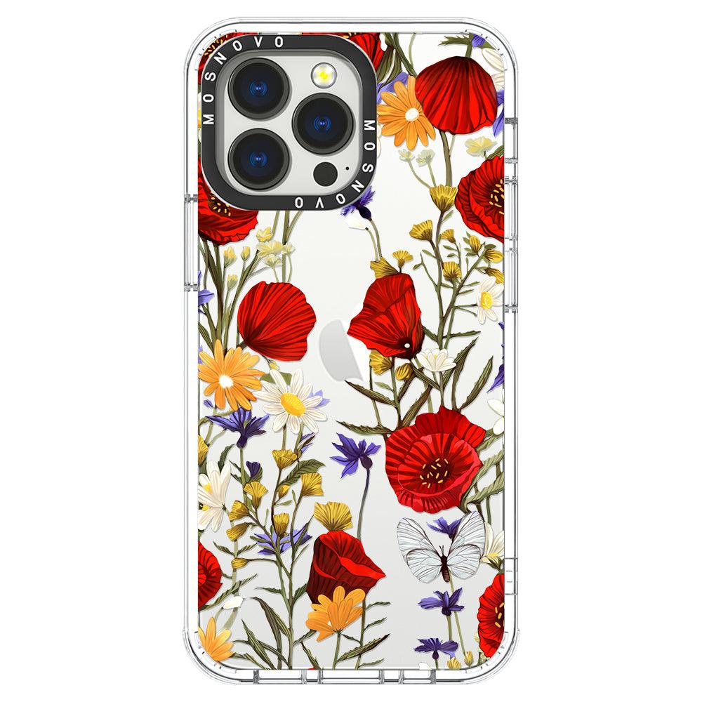 Poppy Floral Phone Case - iPhone 13 Pro Case