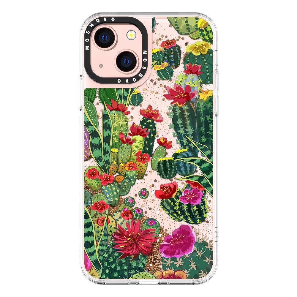 Cactus Botany Glitter Phone Case - iPhone 13 Case