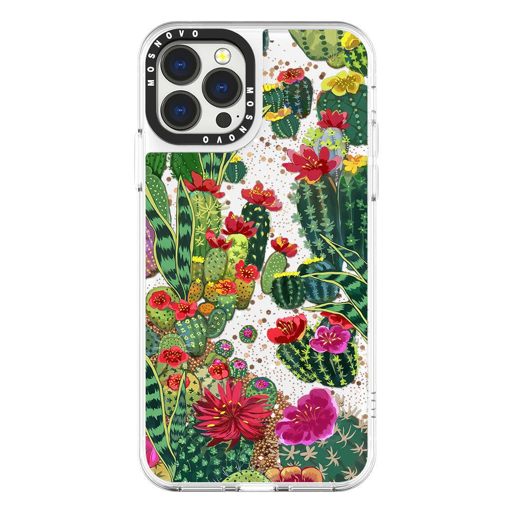 Cactus Botany Glitter Phone Case - iPhone 13 Pro Max Case