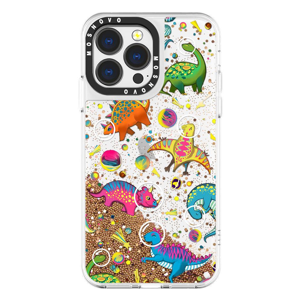 Space Dinosaur Glitter Phone Case - iPhone 13 Pro Case