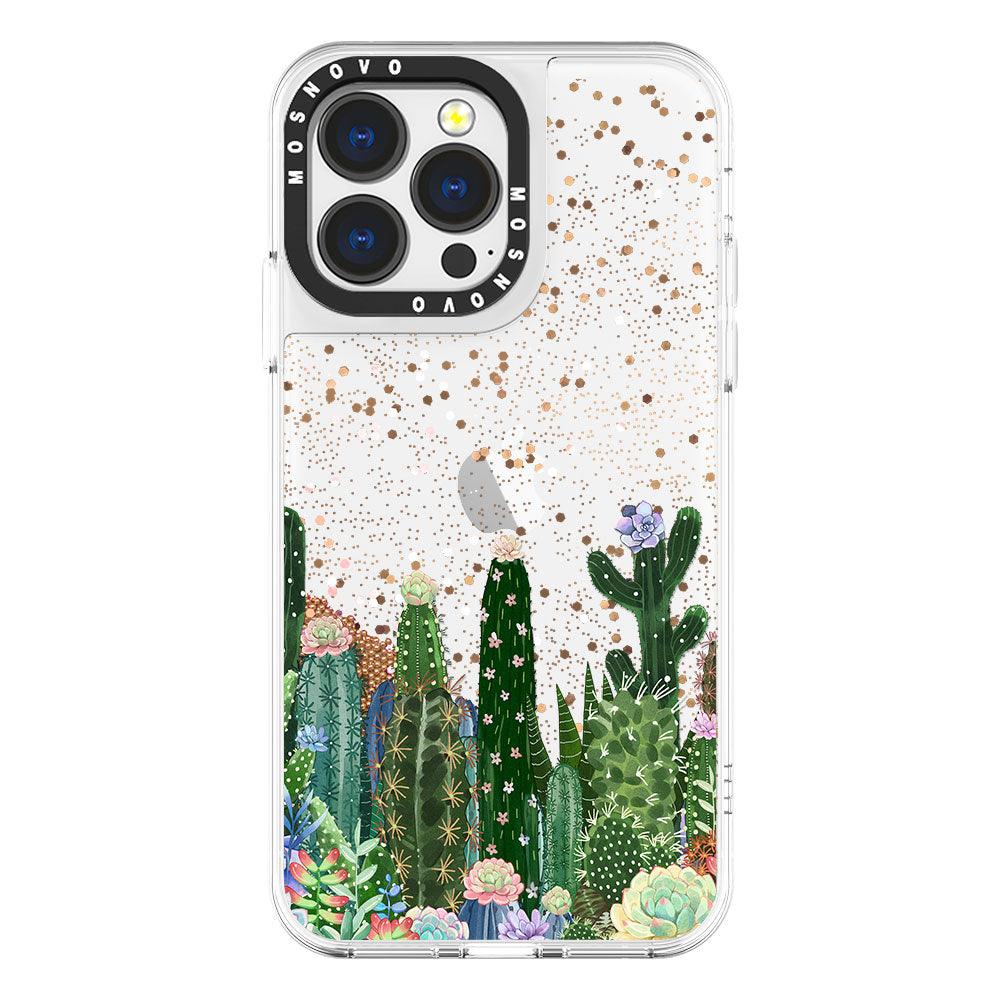 Desert Cactus Glitter Phone Case - iPhone 13 Pro Case