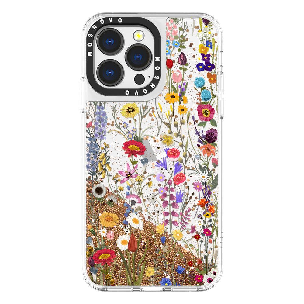 Summer Meadow Glitter Phone Case - iPhone 13 Pro Case