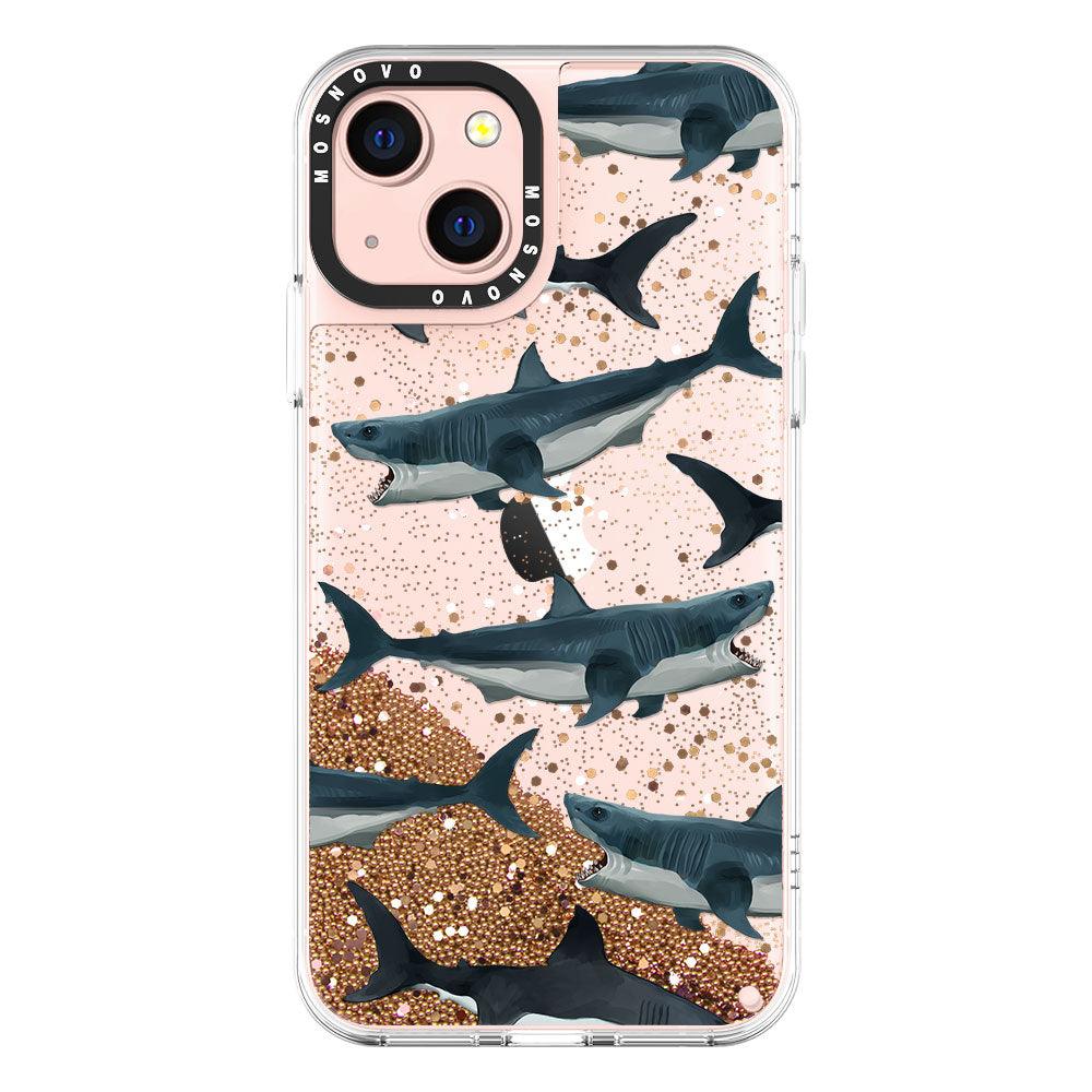 White Shark Glitter Phone Case - iPhone 13 Case