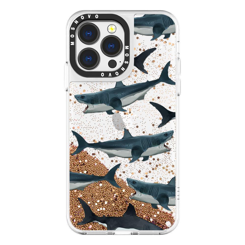 White Shark Glitter Phone Case - iPhone 13 Pro Case