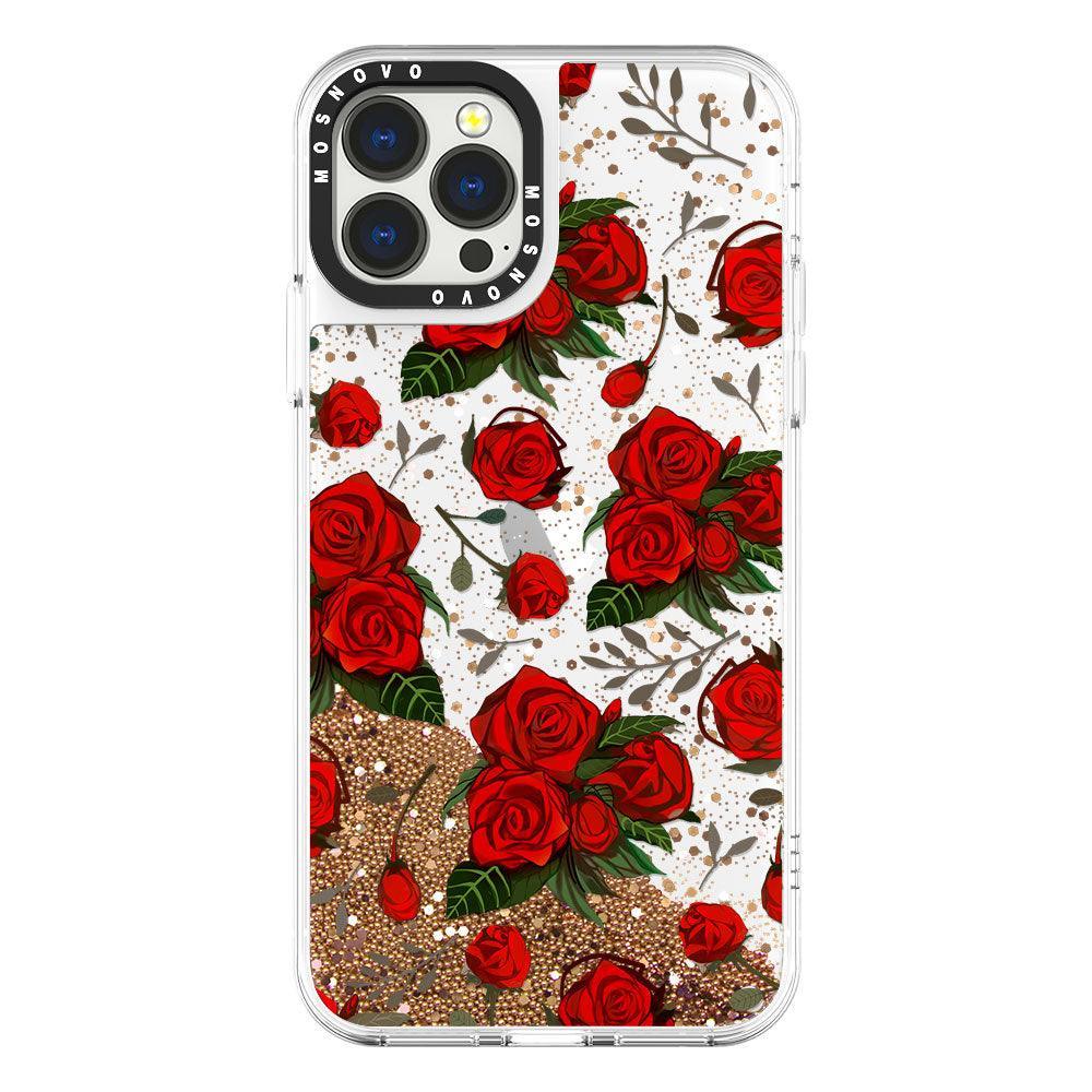 Simply Red Roses Glitter Phone Case - iPhone 13 Pro Max Case