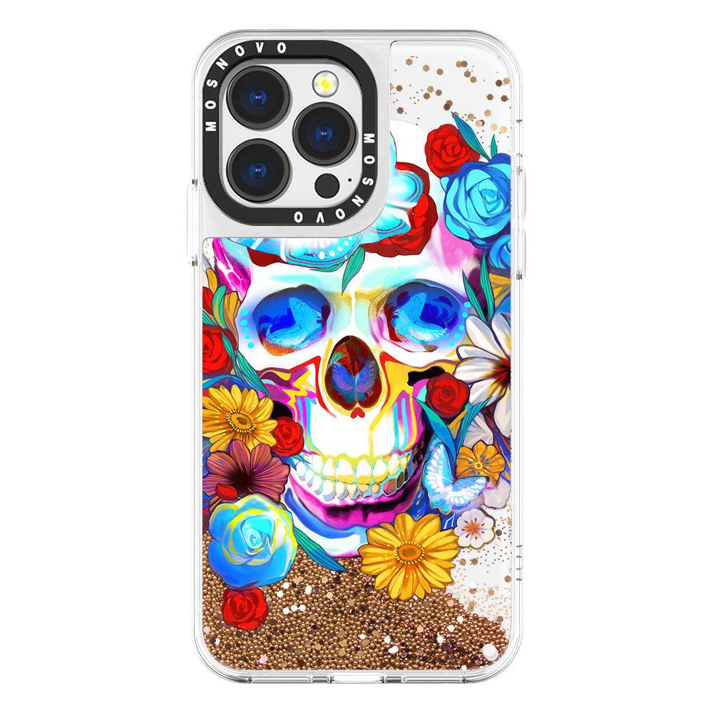 Neon Skull Glitter Phone Case - iPhone 13 Pro Case