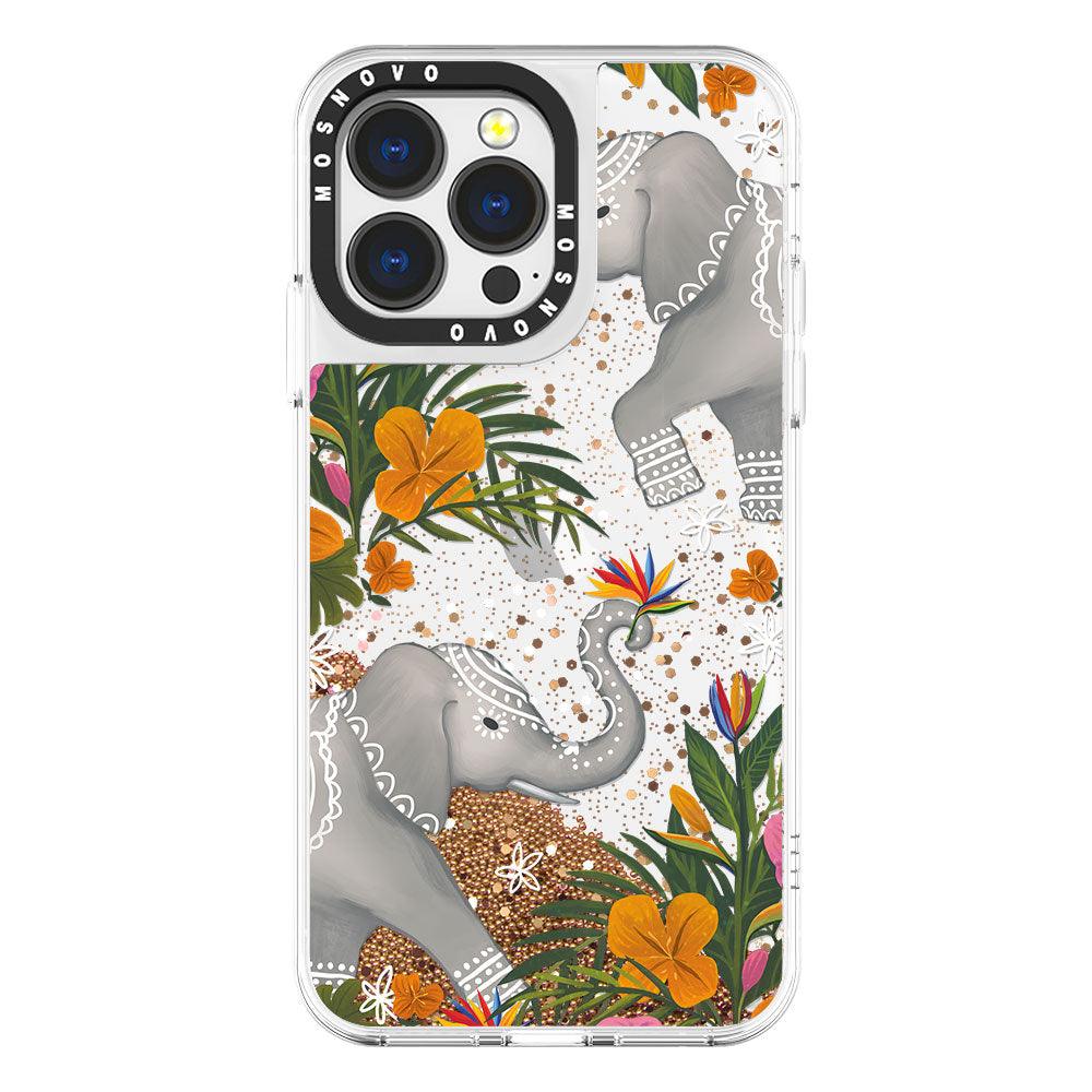 Elephant Glitter Phone Case - iPhone 13 Pro Case