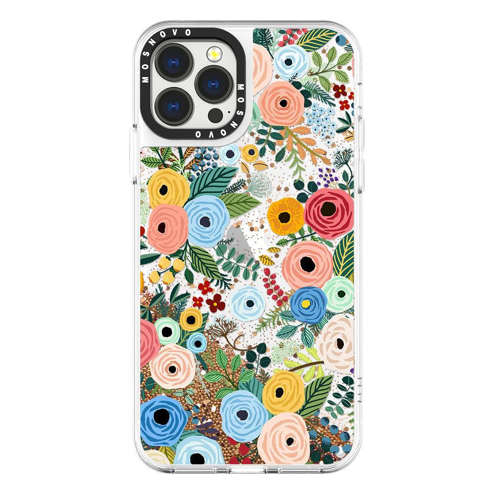 Pastel Perfection Flower Glitter Phone Case - iPhone 13 Pro Max Case