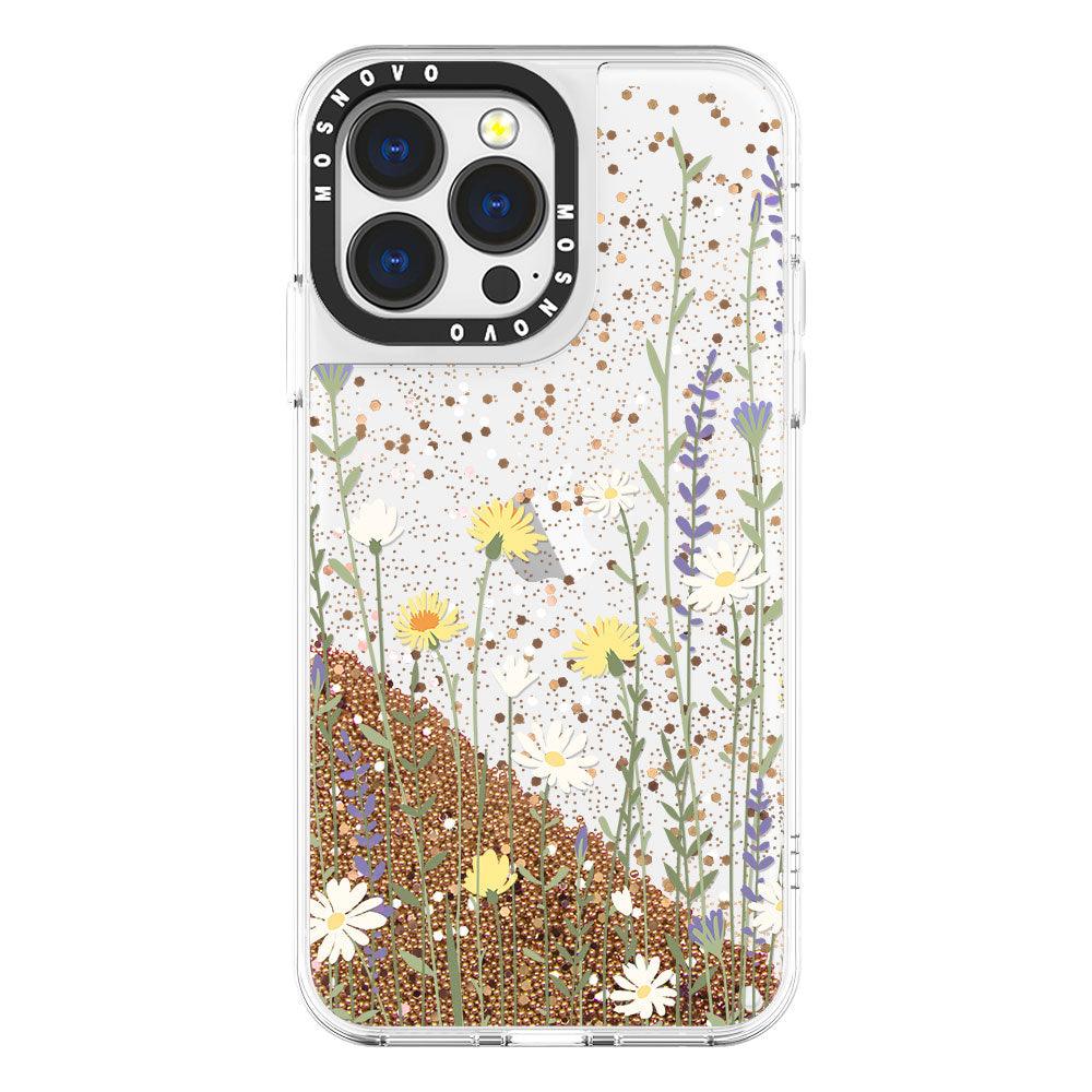 Wild Meadow Floral Glitter Phone Case - iPhone 13 Pro Case