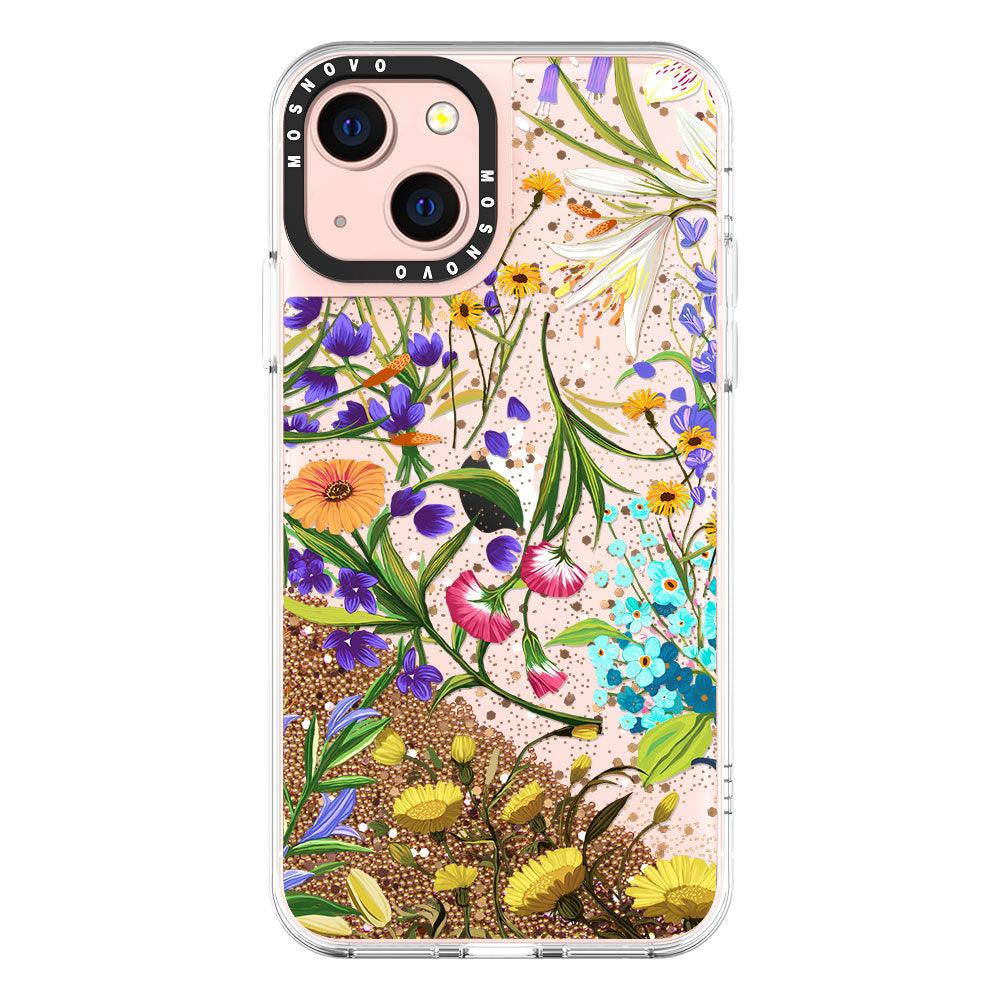 Summer Flower Holidays Glitter Phone Case - iPhone 13 Case