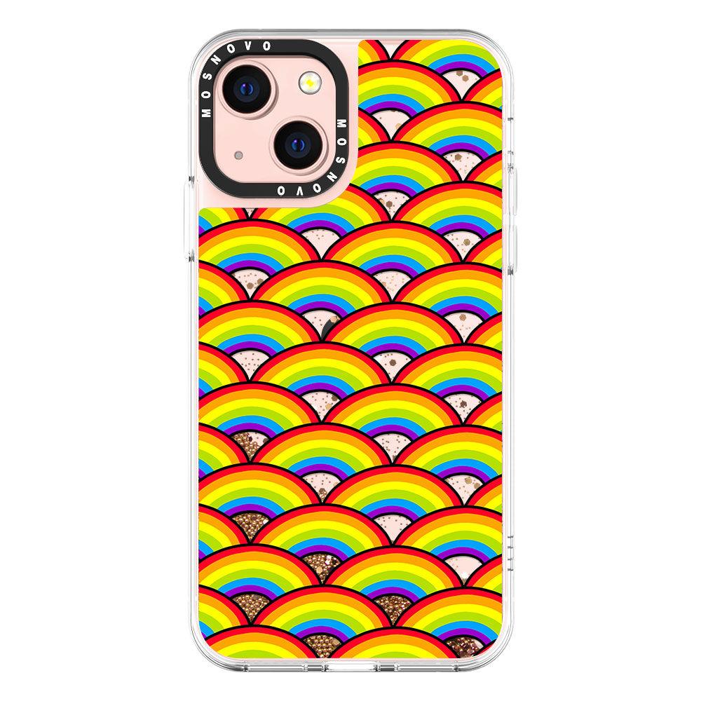 Rainbow Waves Glitter Phone Case - iPhone 13 Case