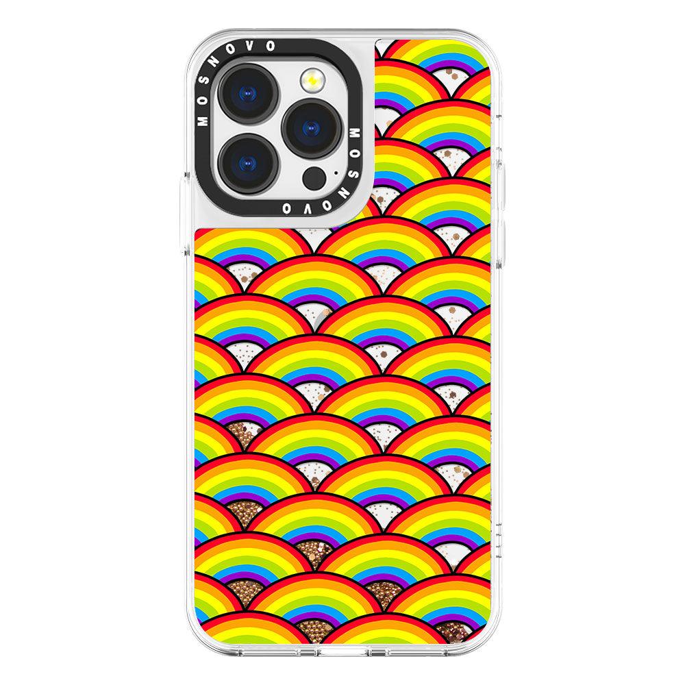 Rainbow Waves Glitter Phone Case - iPhone 13 Pro Case