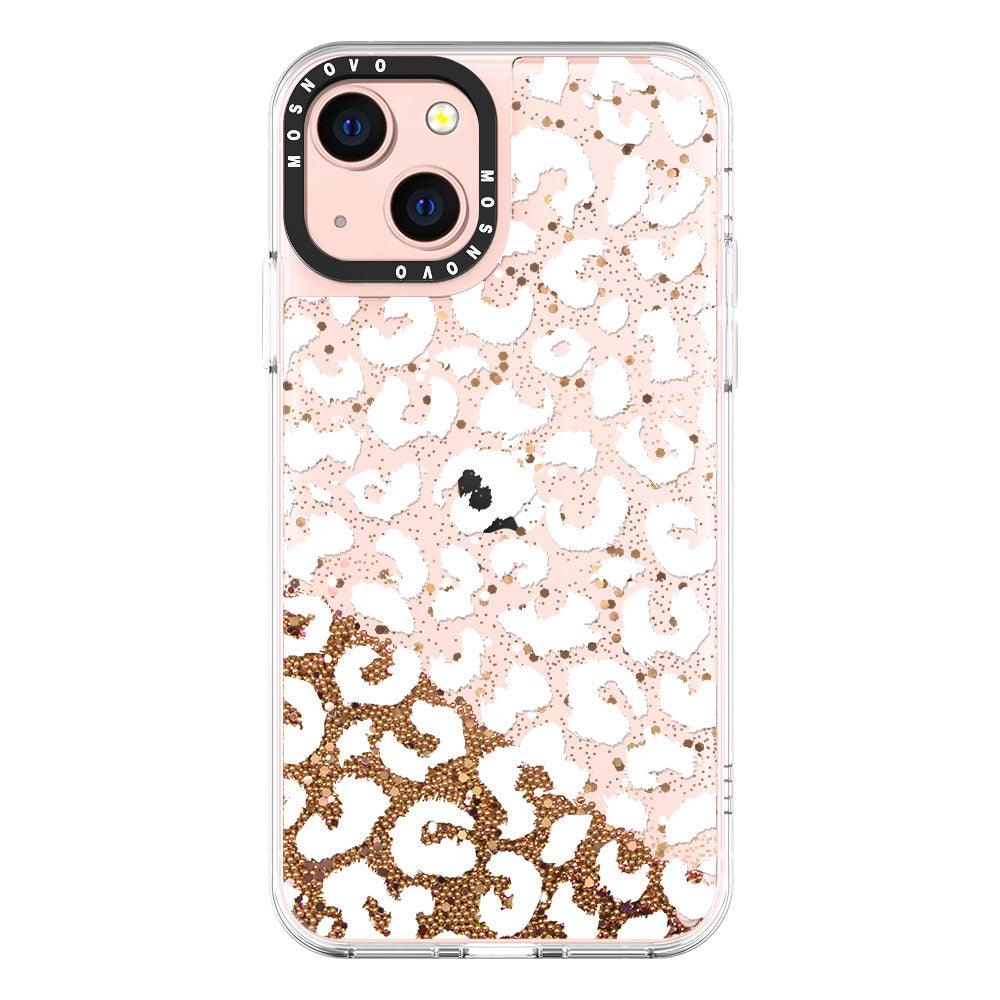 White Leopard Glitter Phone Case - iPhone 13 Case