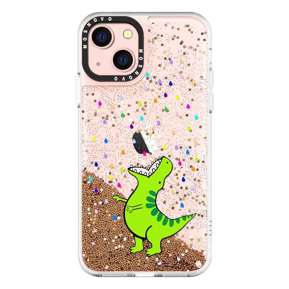 Rainbow Dinosaur Glitter Phone Case - iPhone 13 Case