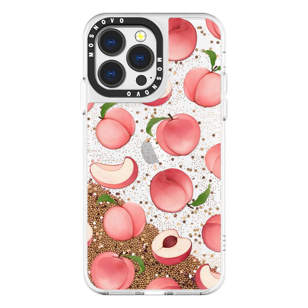 Peach Glitter Phone Case - iPhone 13 Pro Case