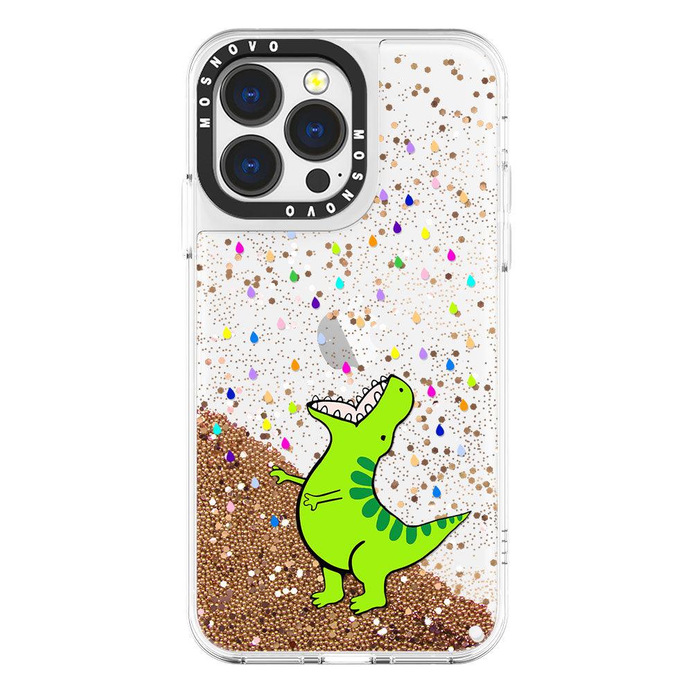 Rainbow Dinosaur Glitter Phone Case - iPhone 13 Pro Case