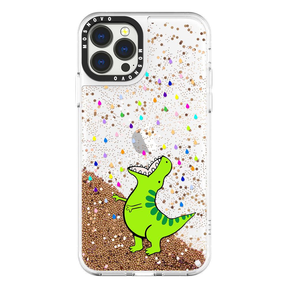 Rainbow Dinosaur Glitter Phone Case - iPhone 13 Pro Max Case