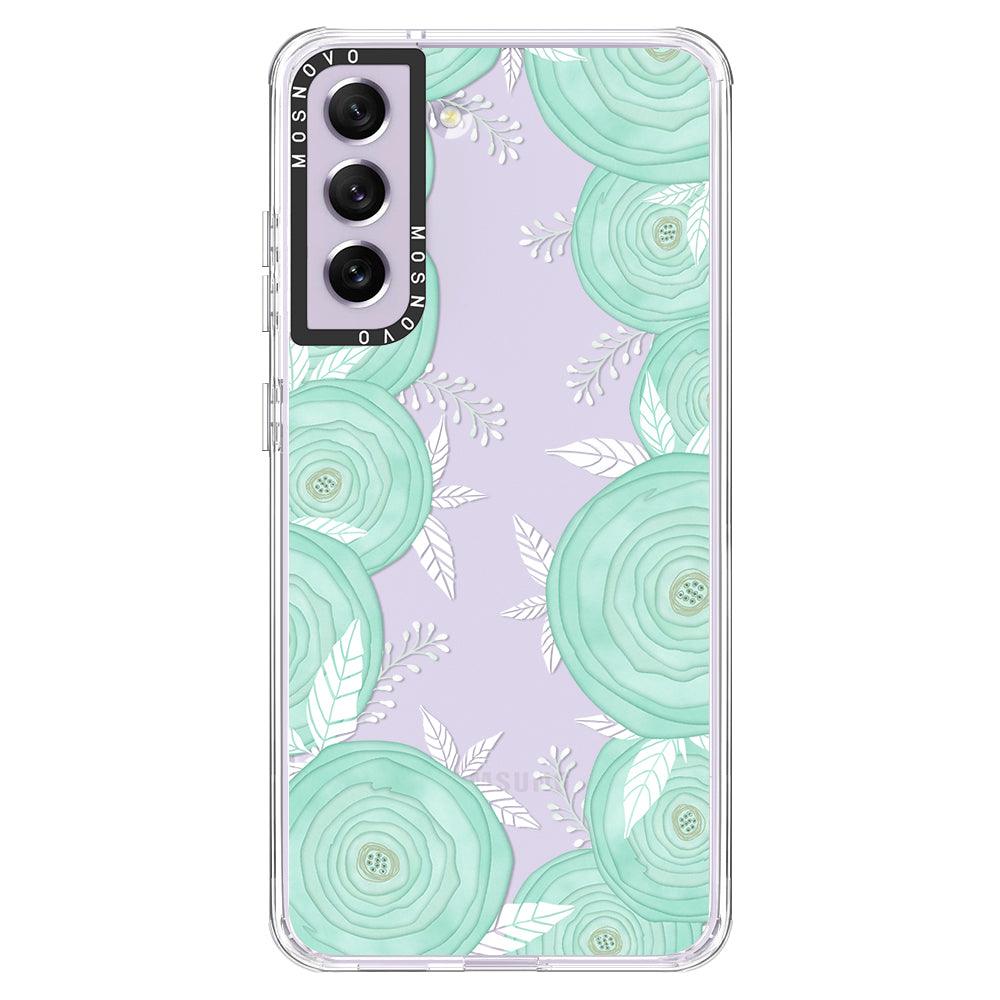 Mint Flower Phone Case - Samsung Galaxy S21 FE Case