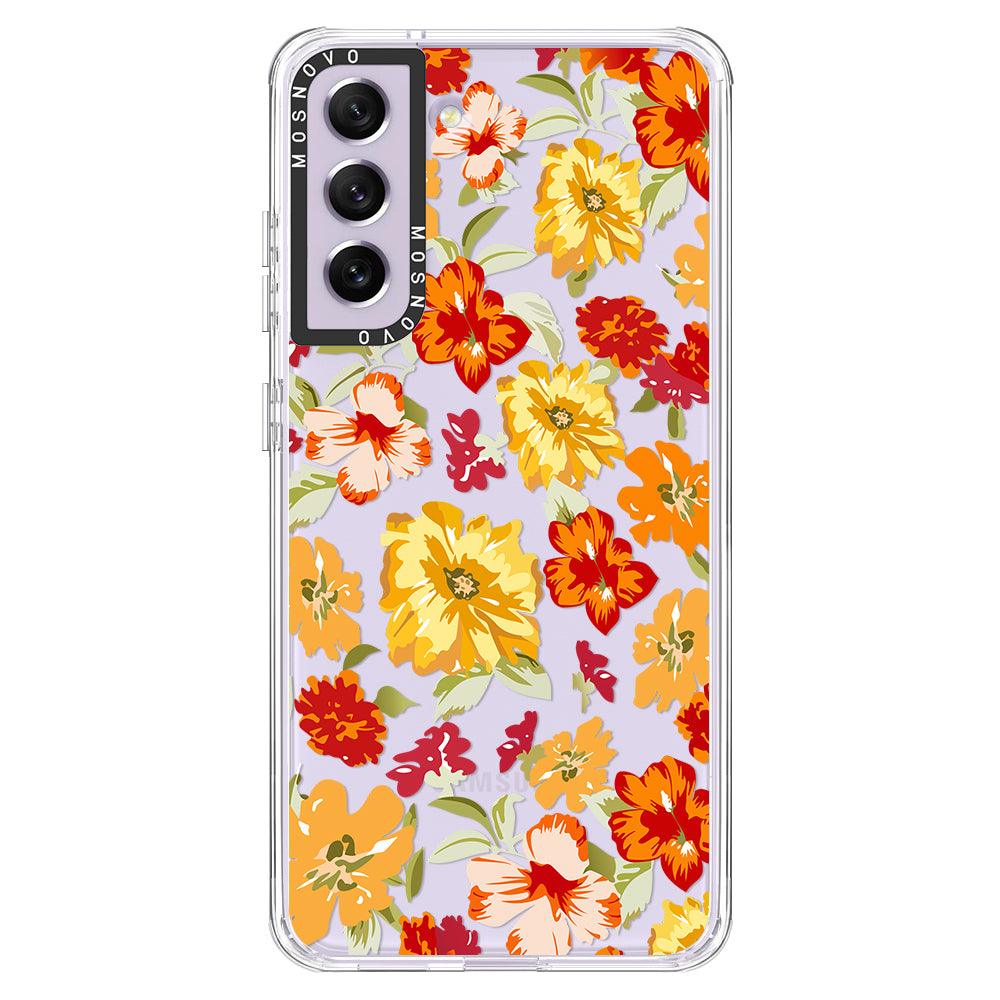 70s Boho Yellow Flower Phone Case - Samsung Galaxy S21 FE Case