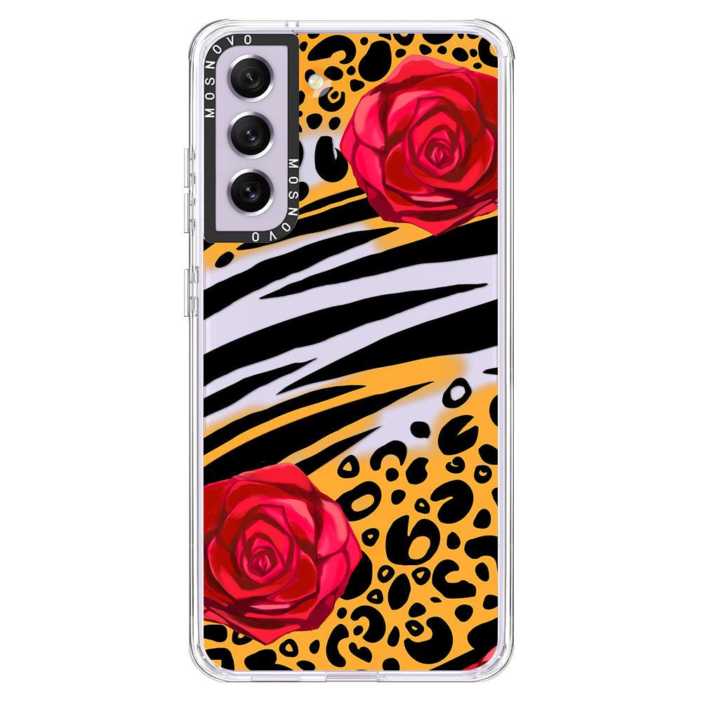 Wild Floral Leopard Phone Case - Samsung Galaxy S21 FE Case