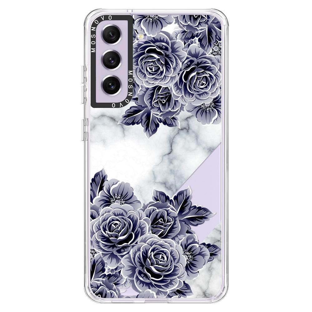 Purple Flower Marble Phone Case - Samsung Galaxy S21 FE Case