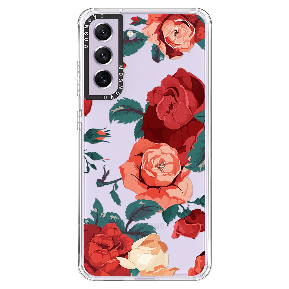 Vintage Red Rose Phone Case - Samsung Galaxy S21 FE Case