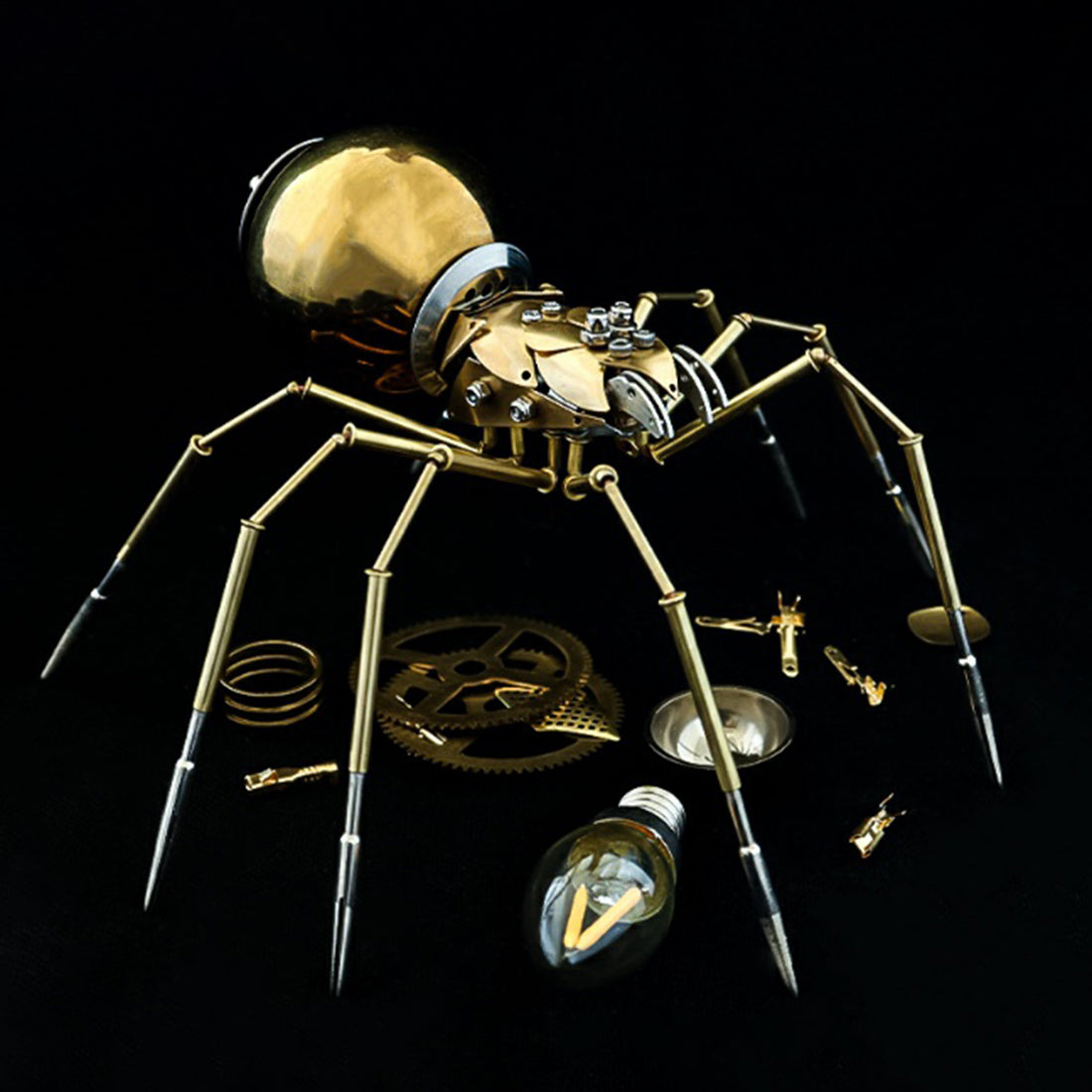 Brass Metal Spider Insect Model Assembled Crafts for Home Collection