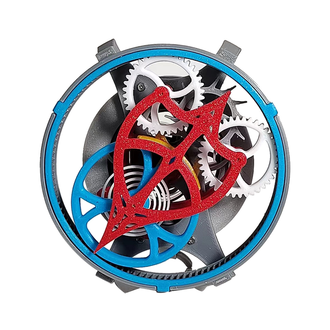 3D Printed Tourbillon Disc Mechanical Clock Assembly Model