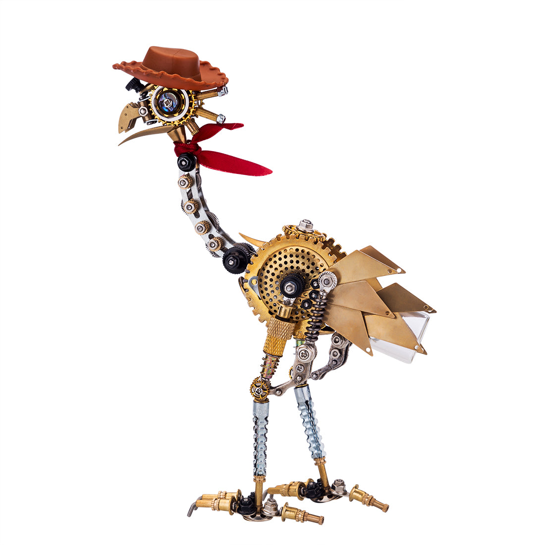 Classic Ostrich Western Cowboy 350PCS 3D Metal Model Kits Steampunk Animal