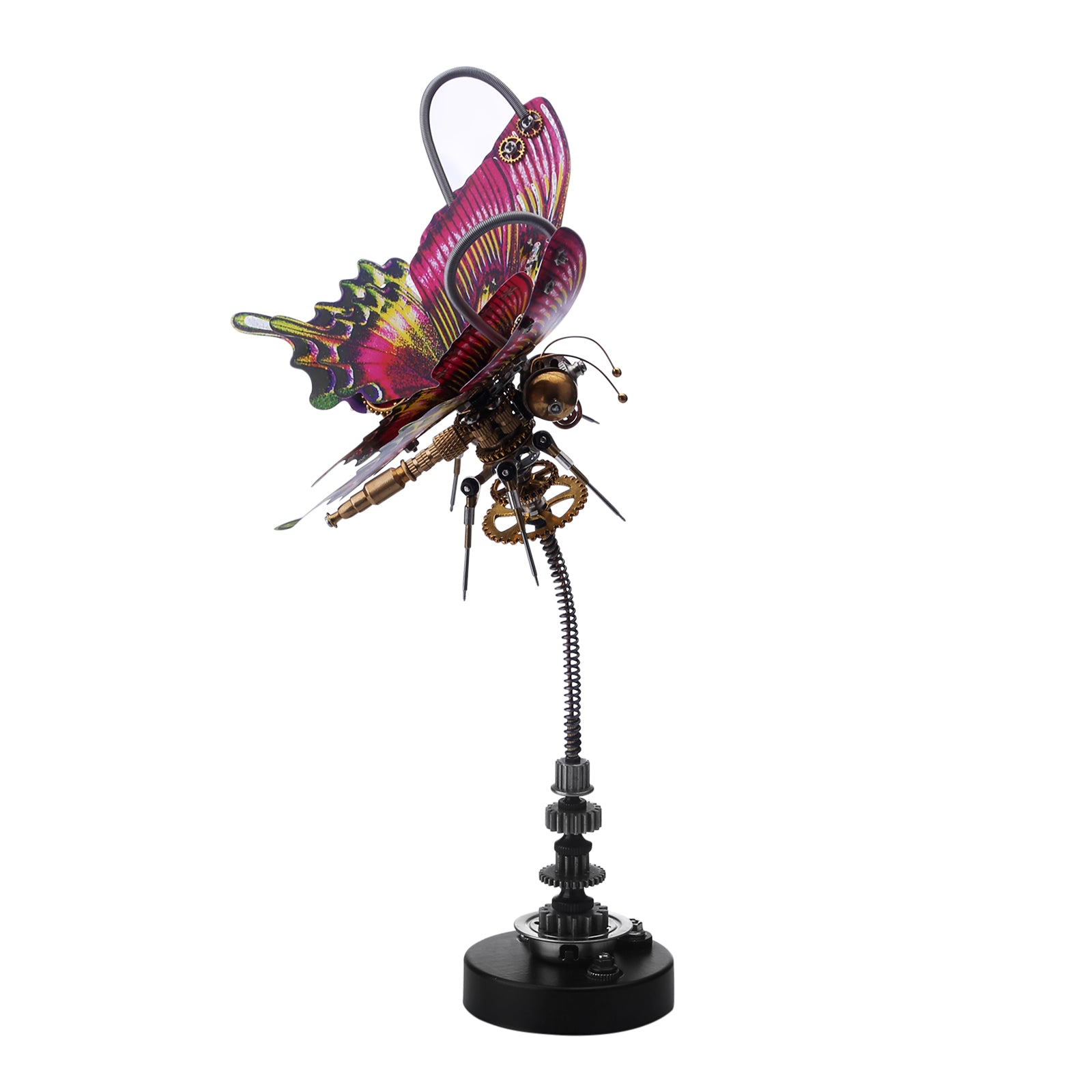 Steampunk Purple Red Swallowtail Butterfly Model Kit With Flower Base