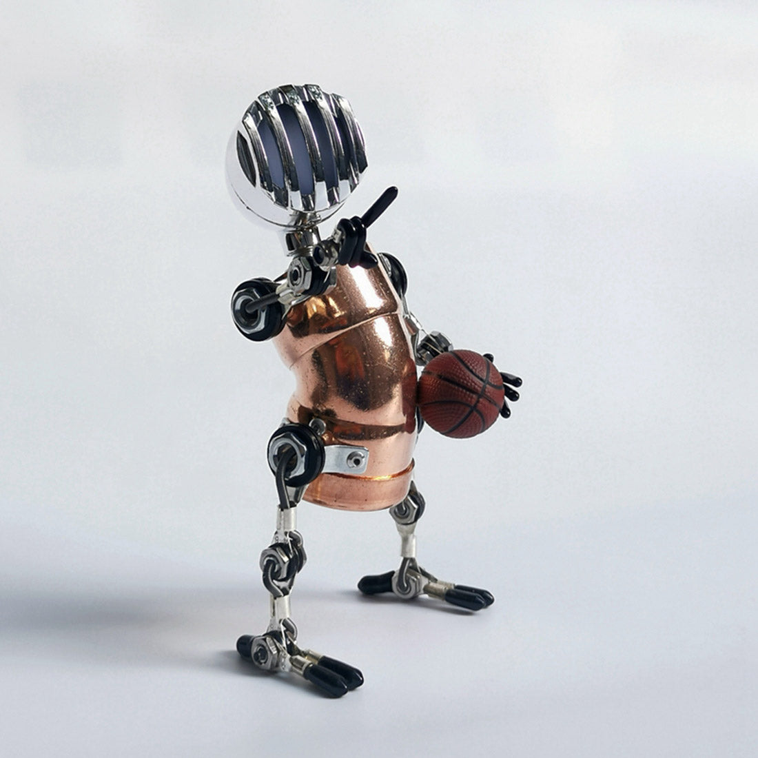 Steampunk Metal Model Robot Basketball Player Brooke Fence Head Night Light Edition