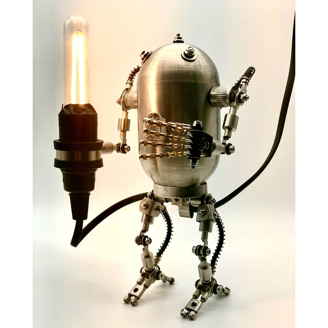 50Pcs+ Steampunk Style Iron Little Robot Man with Light Sword Model Kits to Build Y1001