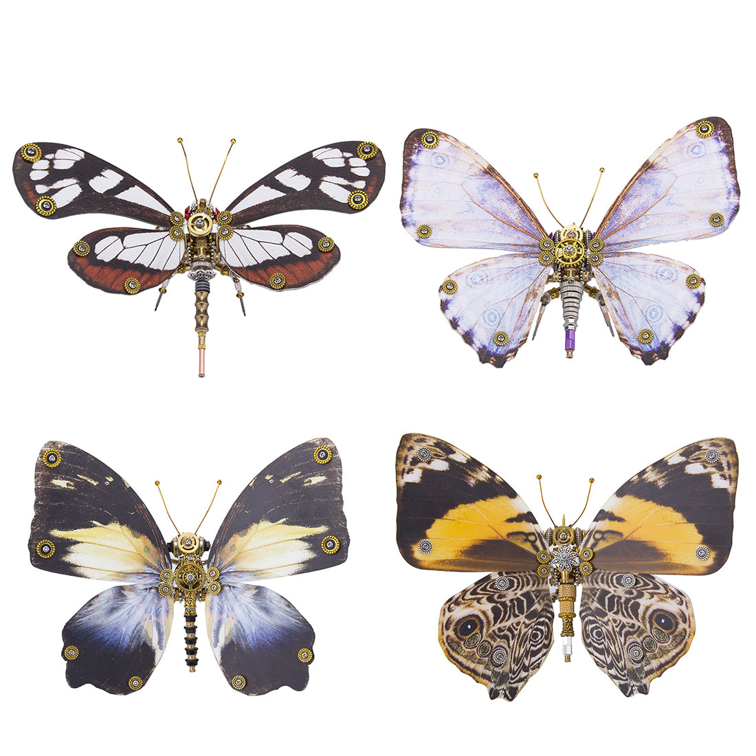 4pcs Steampunk Purple Morpho Butterfly 3D Metal Puzzle