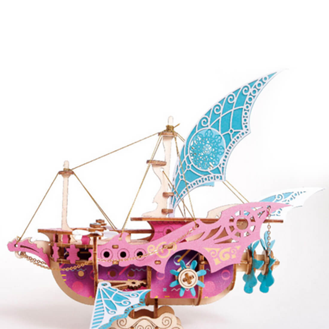 DIY Fantasy Arabian Spaceship 3D Wooden Steampunk Toy Model