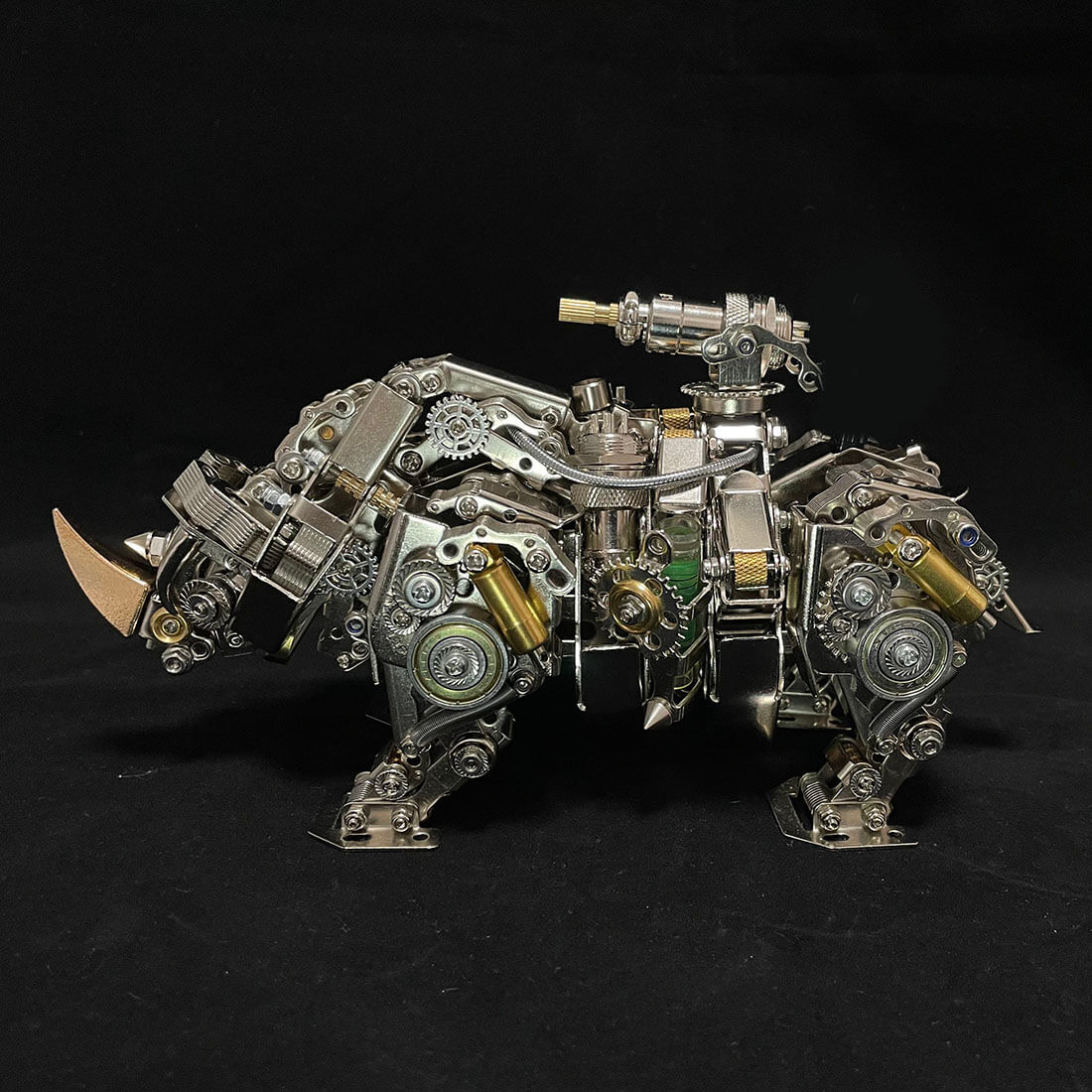 Mechanical Rhino 3D DIY Metal Puzzle Animal Assembly Model 700+PCS