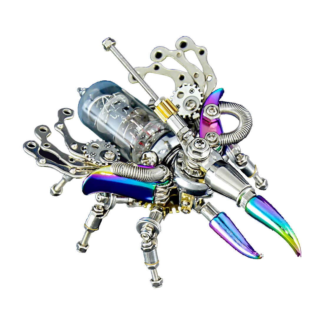 Punk Rhinoceros Beetle 3D Metal Puzzle Insect DIY Kits with Light