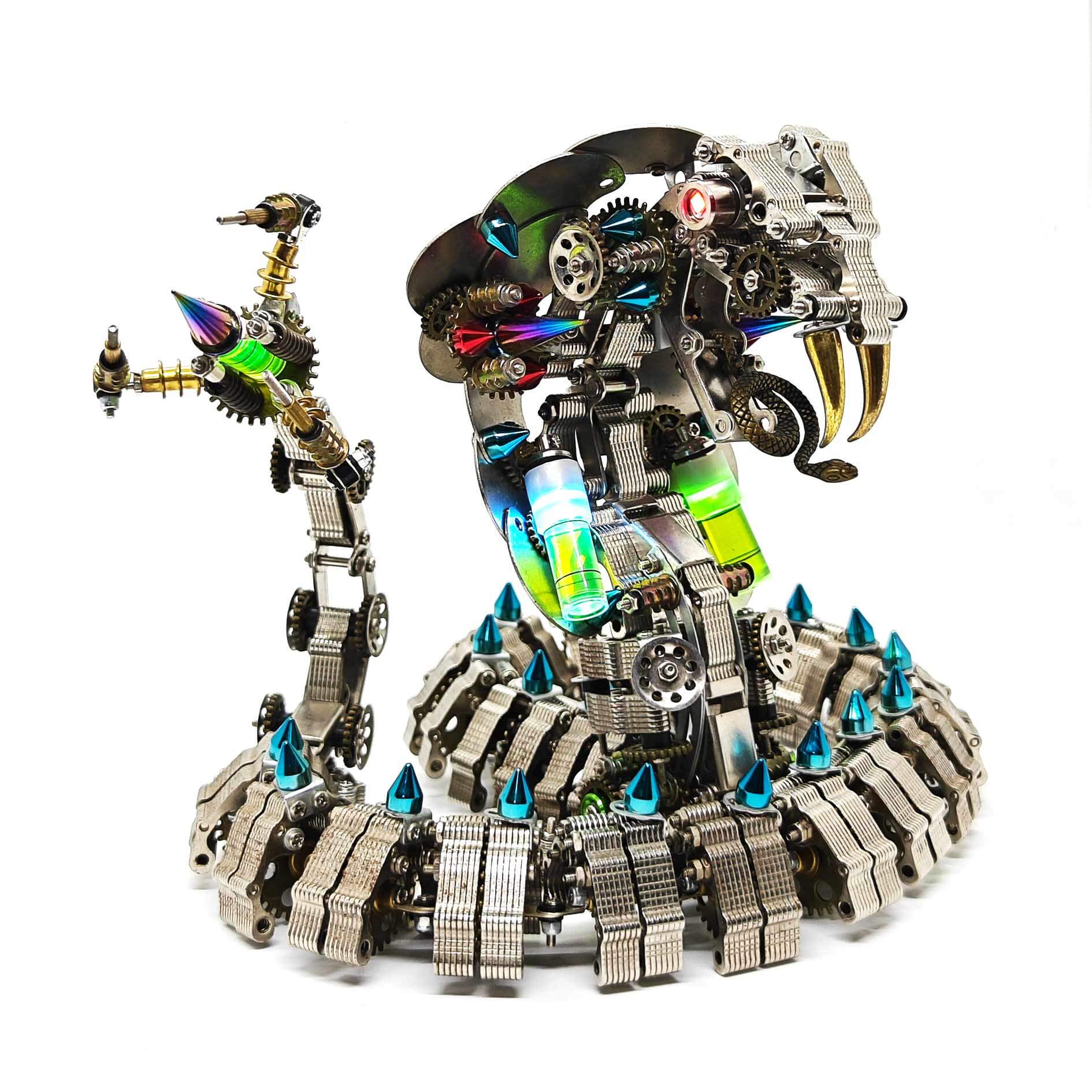 Mechanical Punk Cobra Snake 3D Metal Puzzle Model Building Kits (1000+PCS)